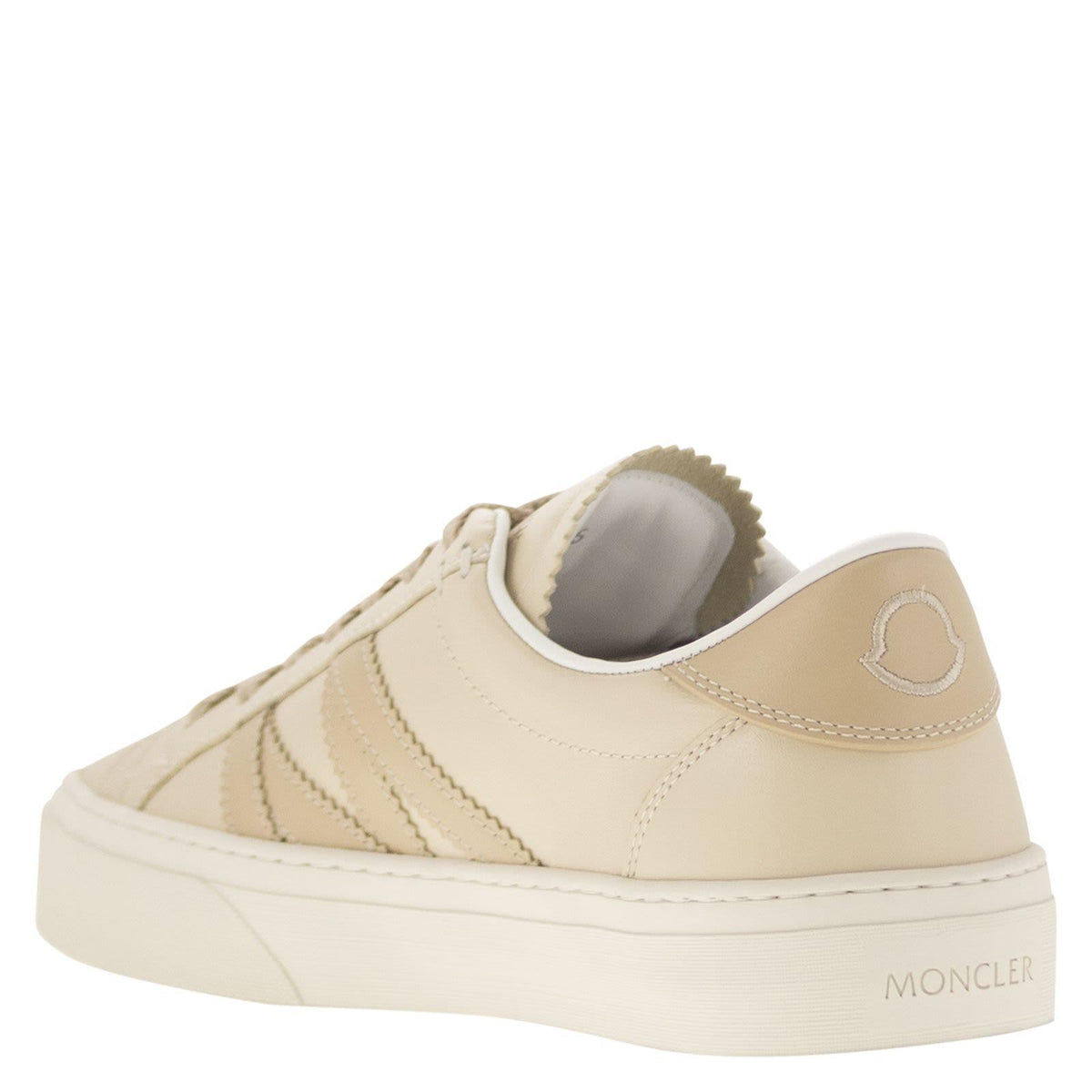 Moncler White Leather Low-Top Sneakers