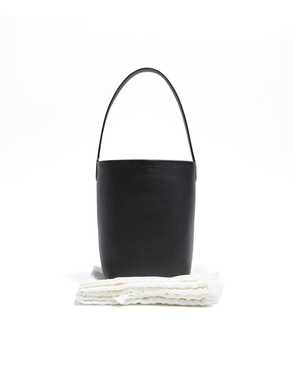 The Row Black Leather NS Small Park Tote Bag W1314 L129
