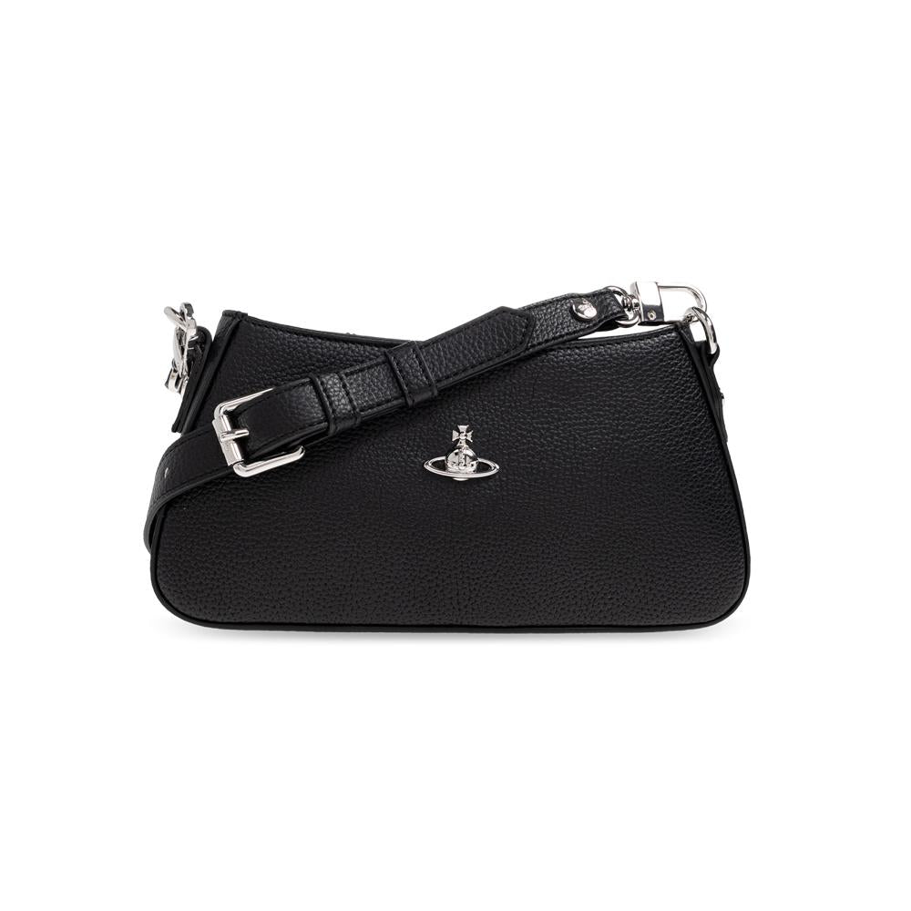 Vivienne Westwood ORB Logo Tasha Shoulder Bag Black 5801000JW S000D N403