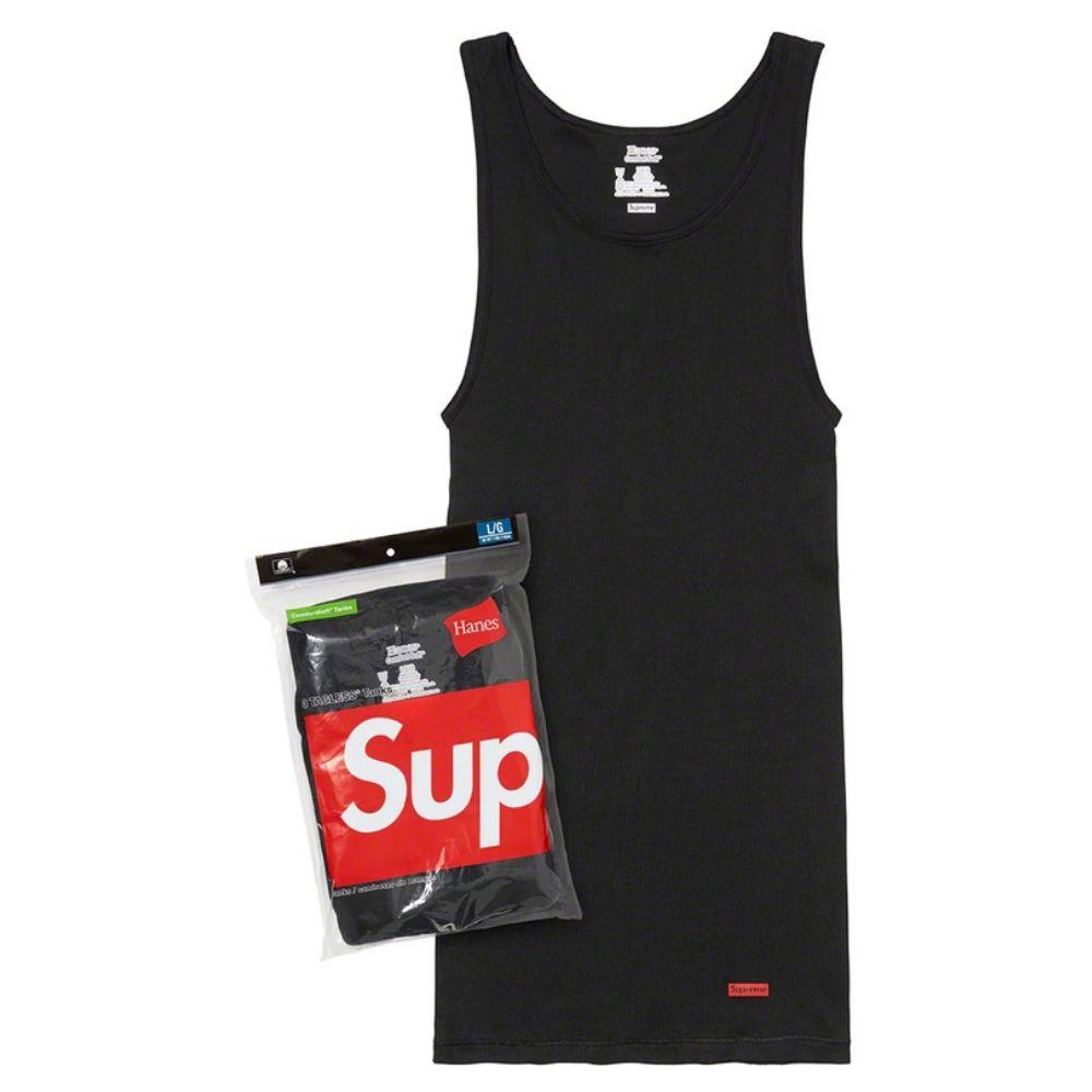 Supreme Tagless Cotton Tank Top 3-Pack White Black Unisex