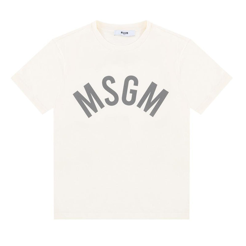 MSGM Women Kids Logo Print T-Shirt White Cotton