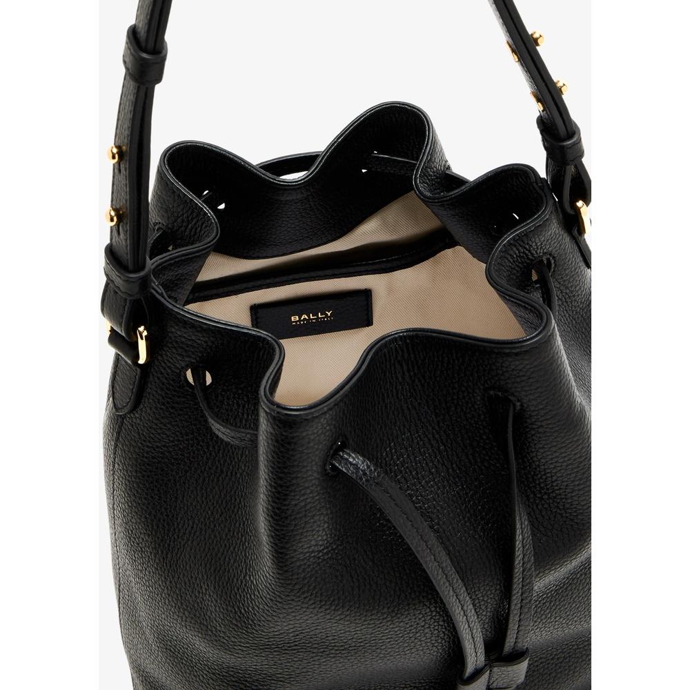 BALLY Hera Bucket Shoulder Bag Black Leather