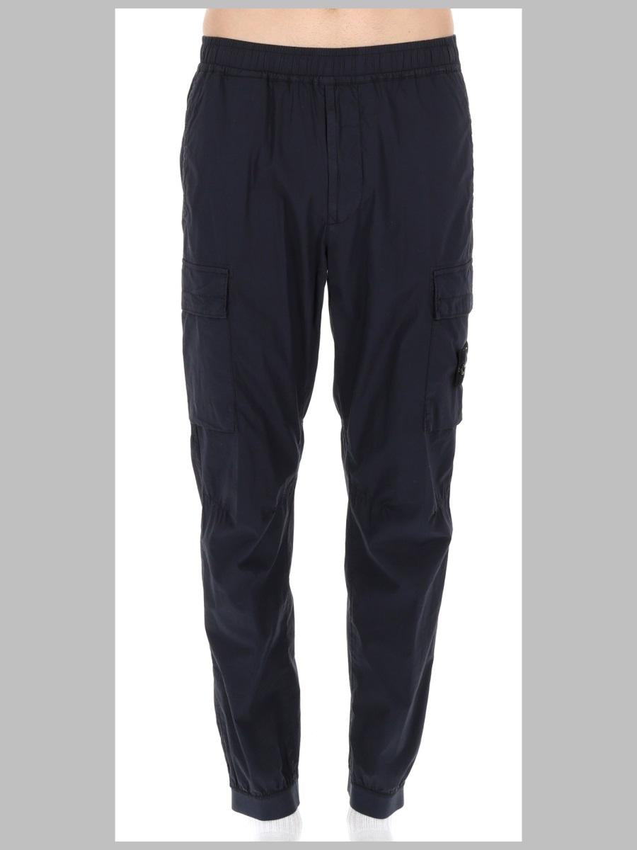 STONE ISLAND Black Cotton Cargo Pants for Men
