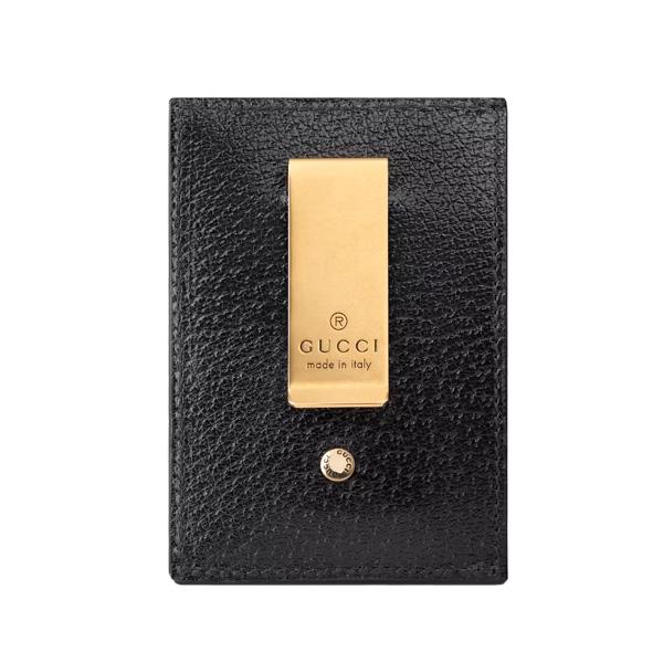 GUCCI GG Marmont Money Clip Card Holder Black