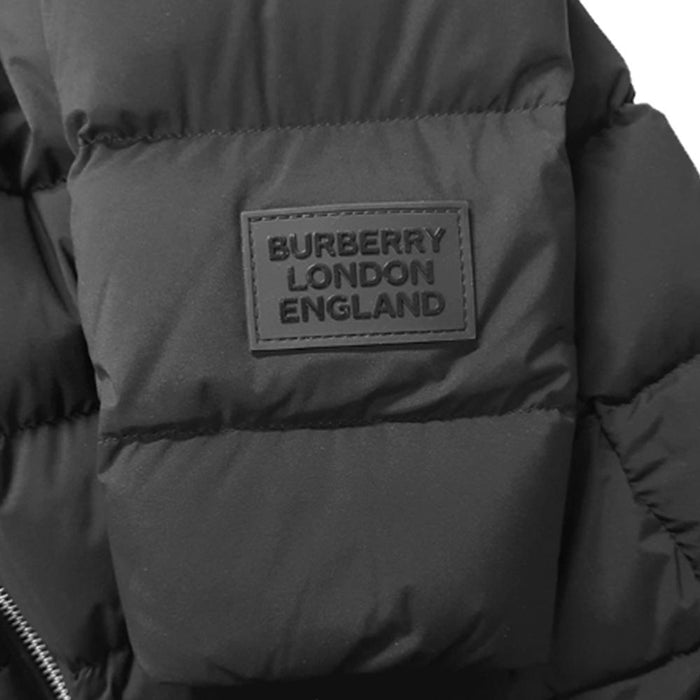 BURBERRY Black Hooded Down Puffer Coat