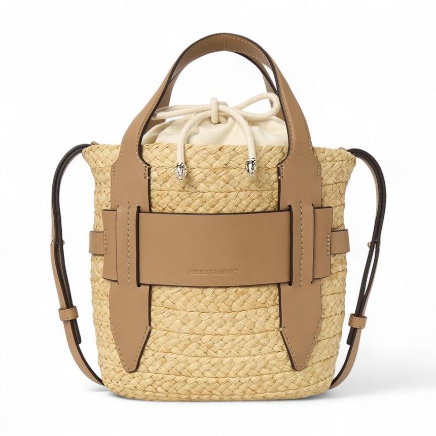 HELEN KAMINSKI Natural Caramel Raffia Small Women’s Tote Bag