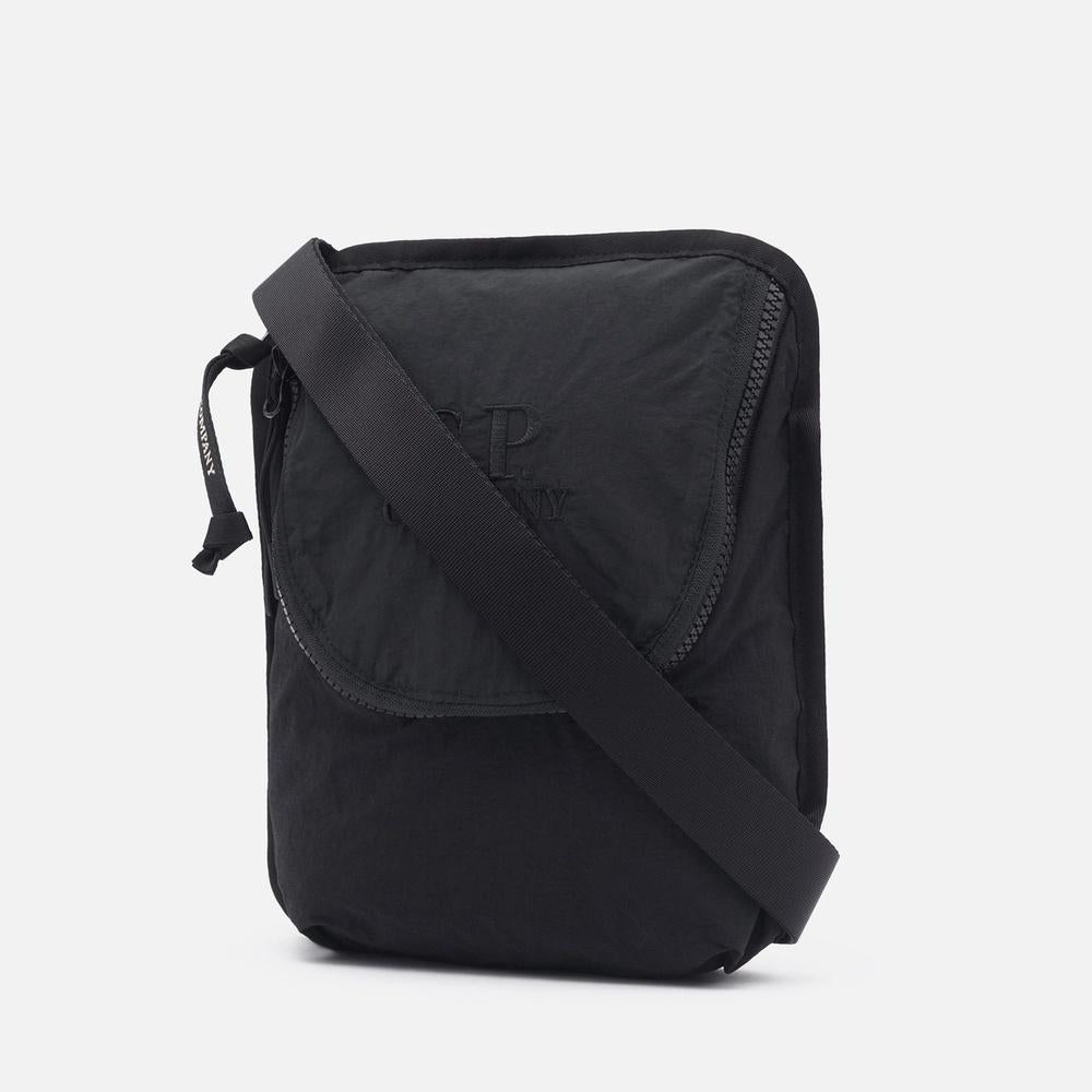 CP Company Logo Embroidered Black Crossbody Bag