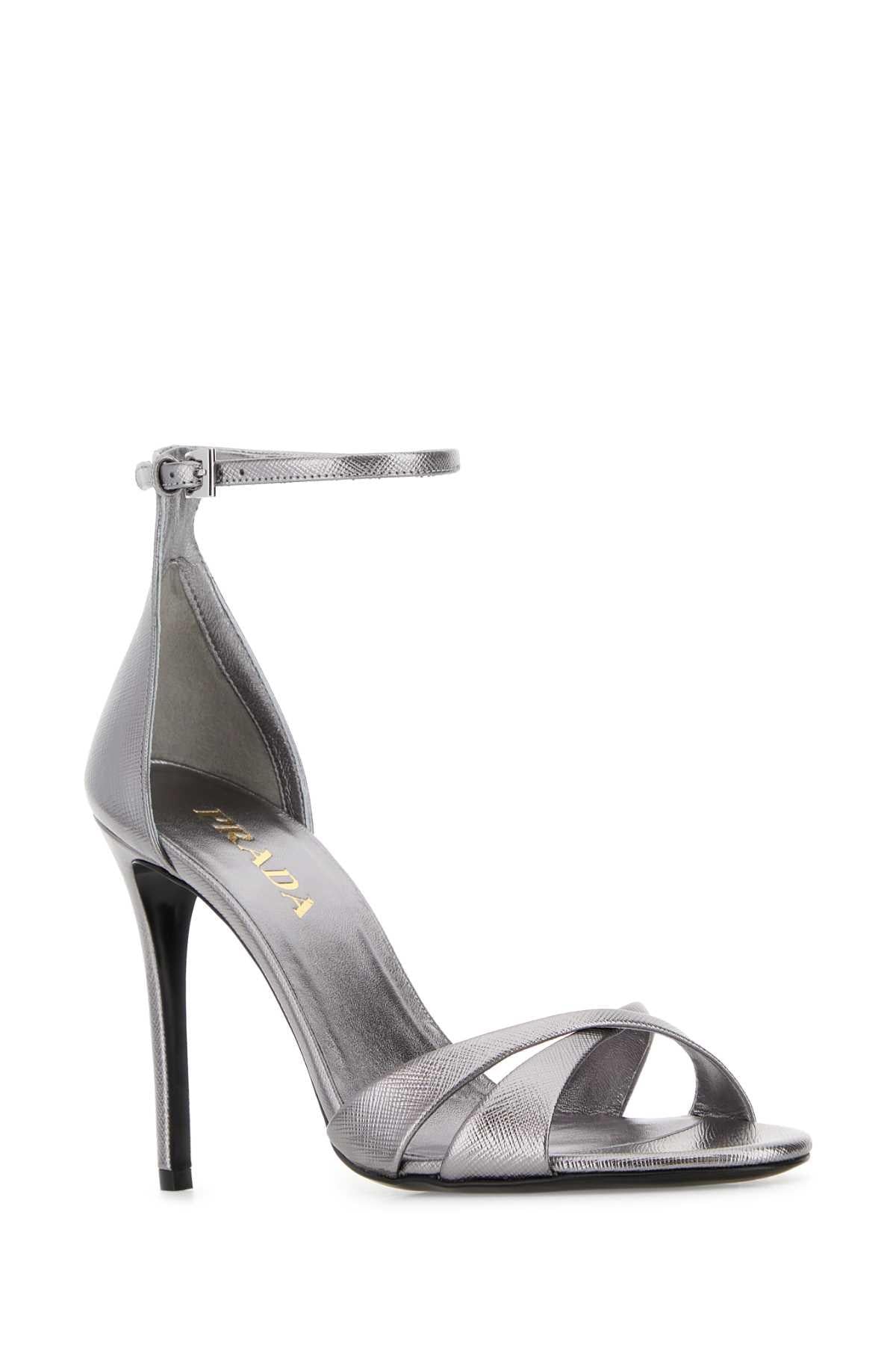 PRADA Leather Strappy Sandals Black Women’s