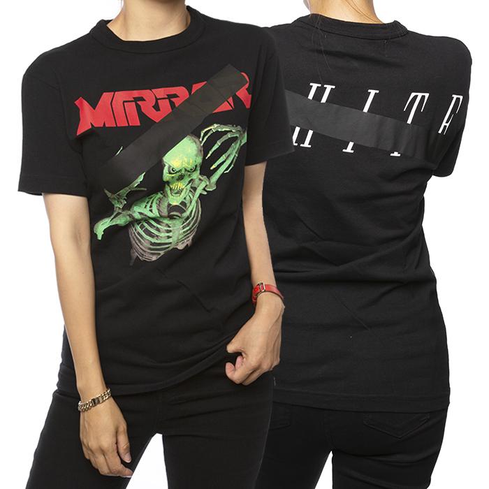 OFF WHITE Skull Print Short Sleeve T-Shirt Women OMAA014S171850601088