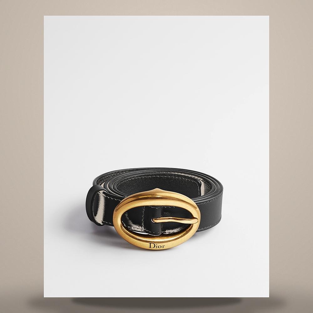 DIOR Black Smooth Calfskin 25mm Belt B1038CGBJ M900