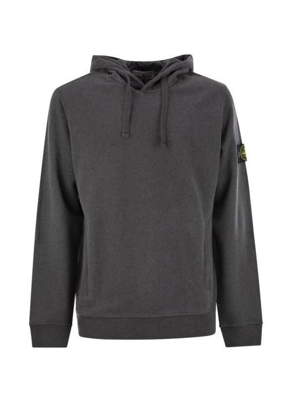STONE ISLAND Brushed Cotton Fleece Crewneck Sweatshirt Navy Men