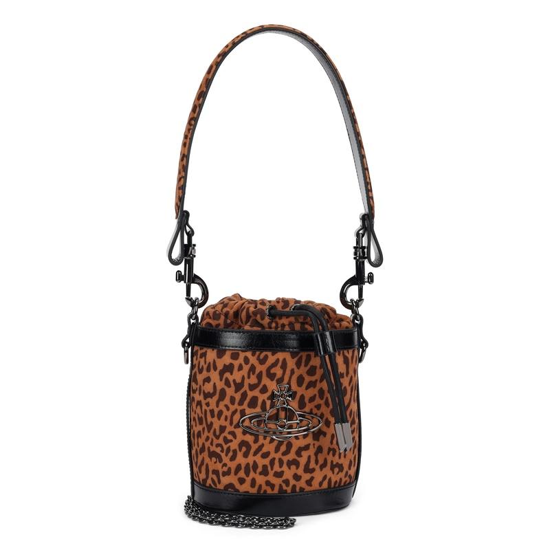 Vivienne Westwood Kitty Small Bucket Bag Tote Black Leather