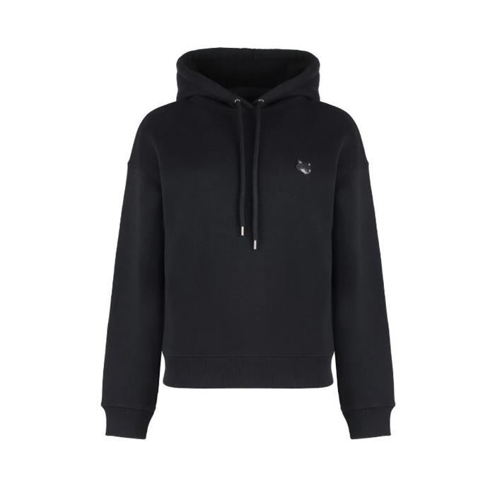 Maison Kitsune Women Bold Fox Head Fleece Hoodie Black