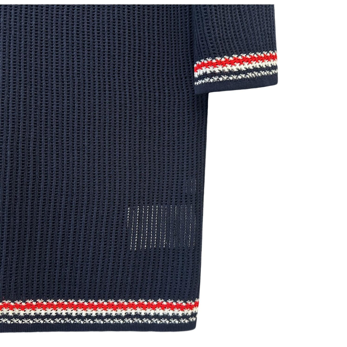 THOM BROWNE Pointelle Stitch Short Sleeve Knit T-Shirt FKA458A