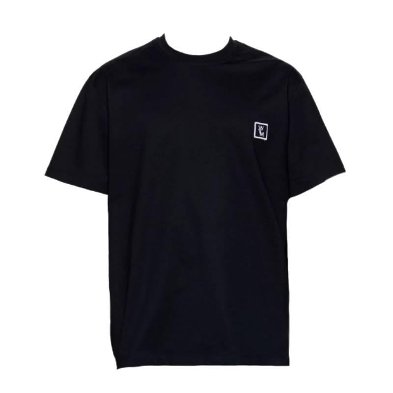 WOOYOUNGMI Black Cotton Back Logo Short Sleeve T-Shirt