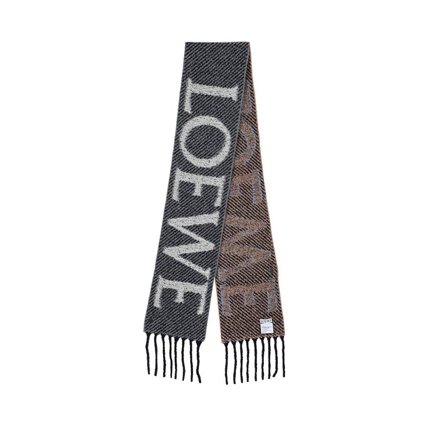 LOEWE Women’s Alpaca Wool Scarf Muffler Brown