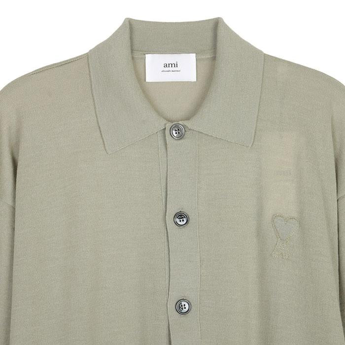 AMI Wool Button Collar Cardigan for Men UKC042 KN0039 366
