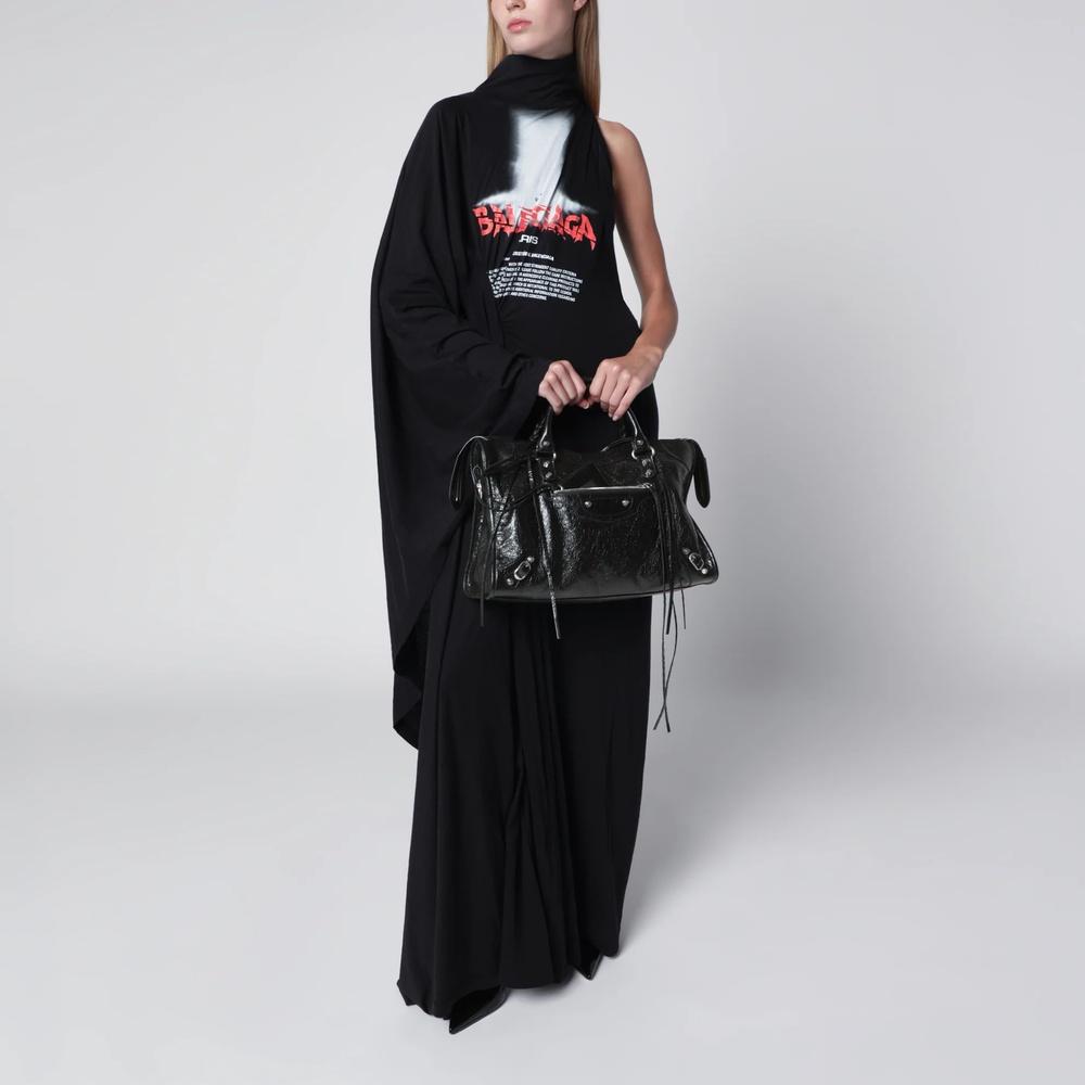 BALENCIAGA Le City Medium Tote Bag Black Leather Tote