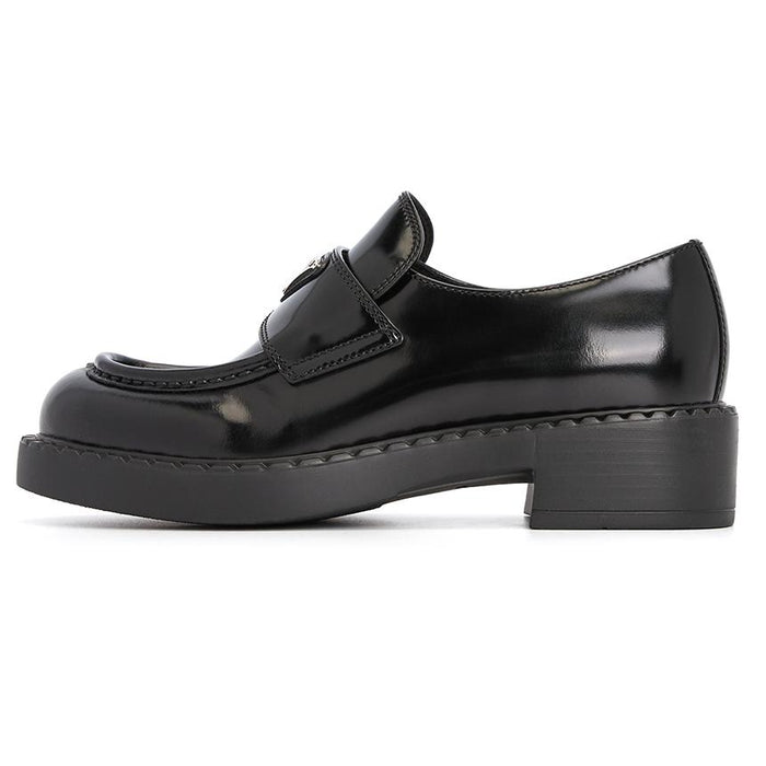 PRADA Brushed Leather Women’s Loafers Black