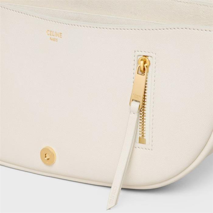 CELINE Little Half Moon Soft Triomphe Supple Shiny Lambskin Shoulder Bag