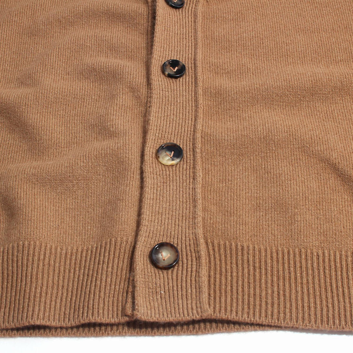 Bottega Veneta Camel Cashmere Cardigan with Elbow Leather Patc 816240 V2MM0 7802