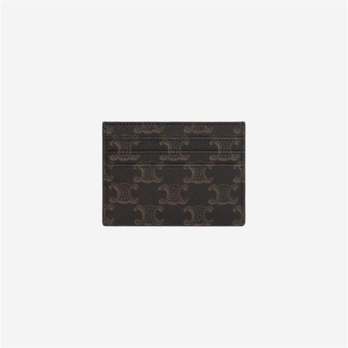 CELINE Triomphe Leather Card Holder 10L832CQH