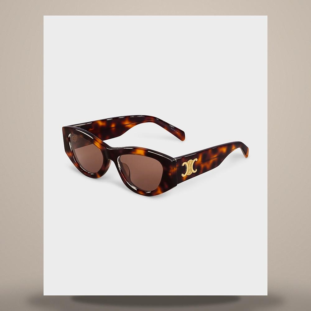 CELINE Triomphe 02 Metal Rose Gold Smoke Sunglasses 4S254CMLB 35RS