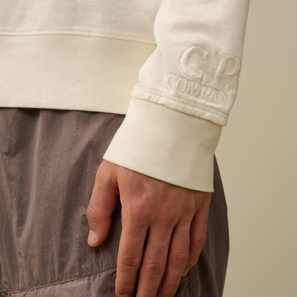 CP Company Light Fleece Crewneck Sweatshirt Men White