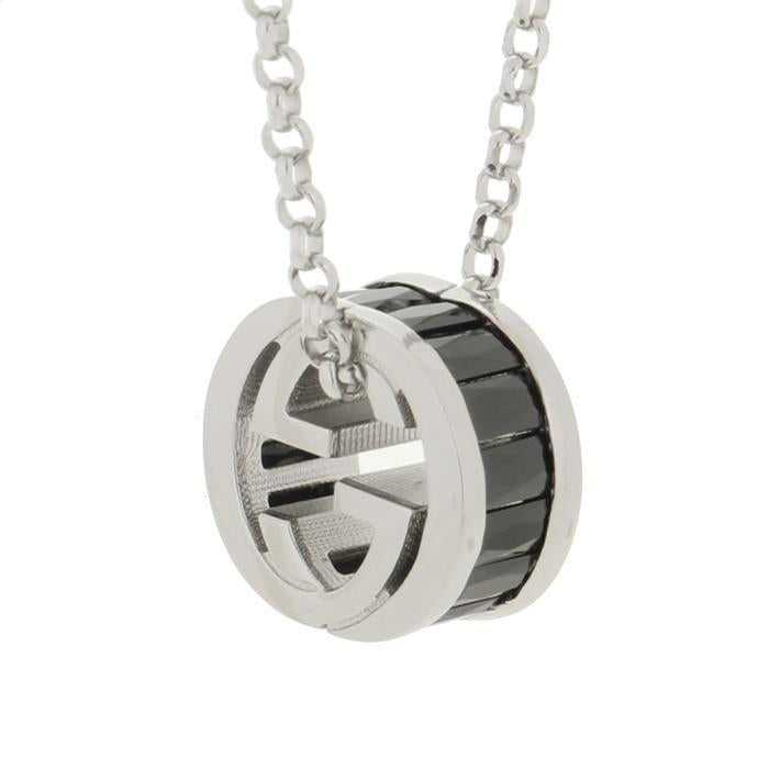 GUCCI Interlocking Crystal Pendant Necklace