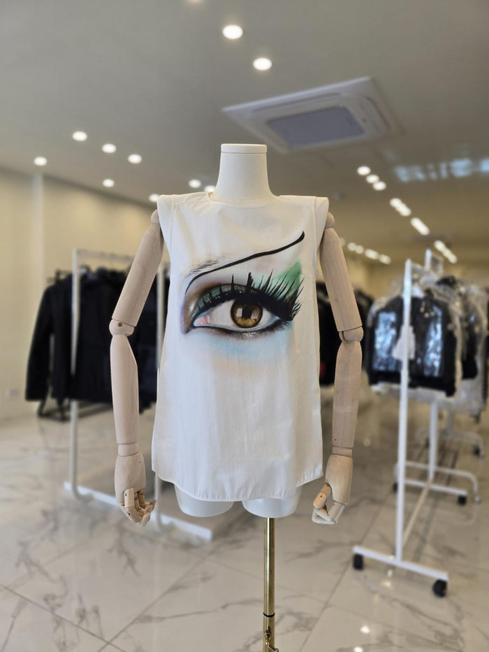 KENZO Eye Graphic White T-Shirt PF75 2TO036 5AZ 01