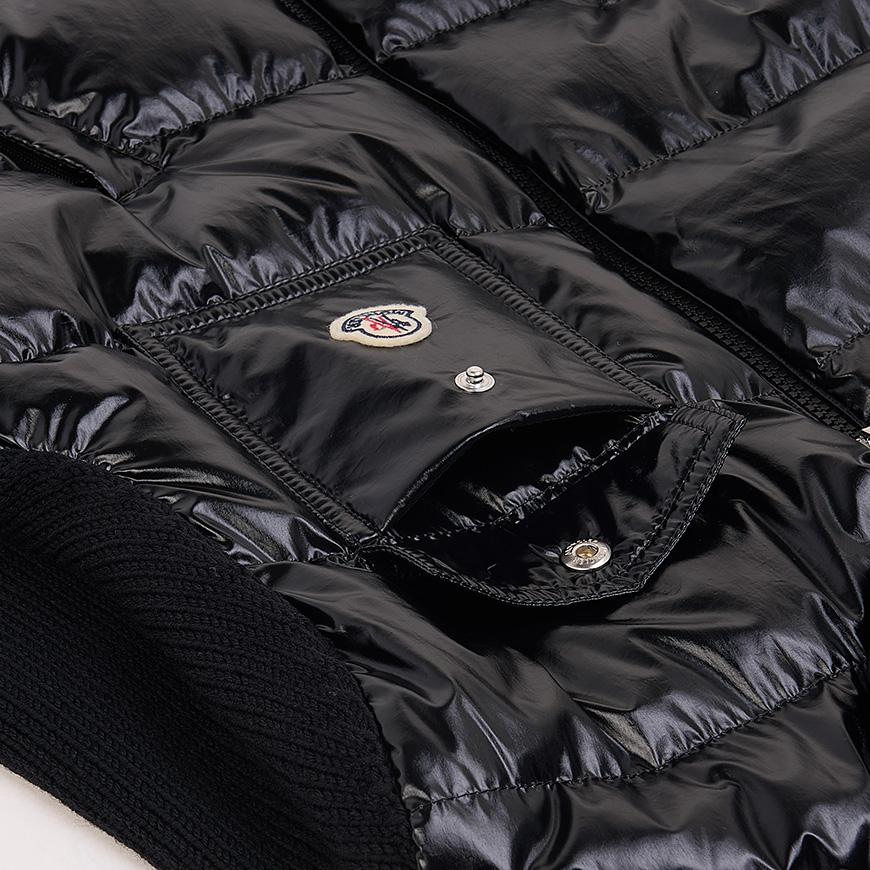 Moncler Women’s Padded Mix Zip-Up Cardigan Jacket Black