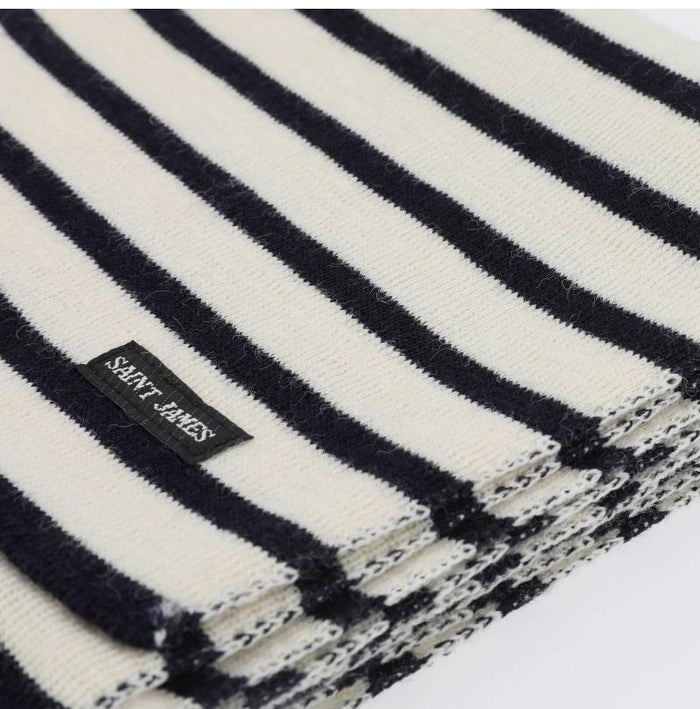 Saint James Unisex Wool Scarf 1409 ECRU MARINE