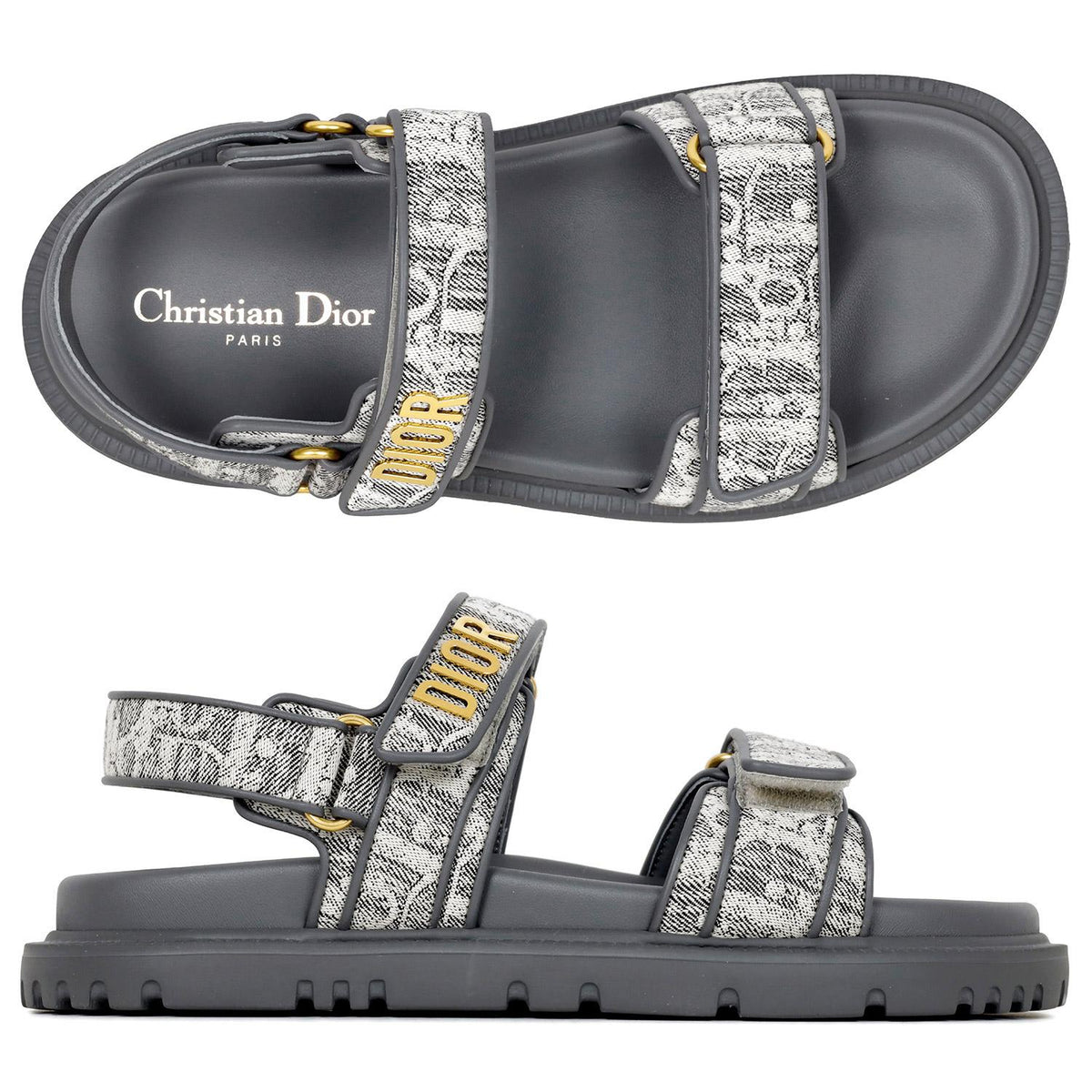 DIOR Gray Act Oblique Strap Sandals KCO170OBI 29G