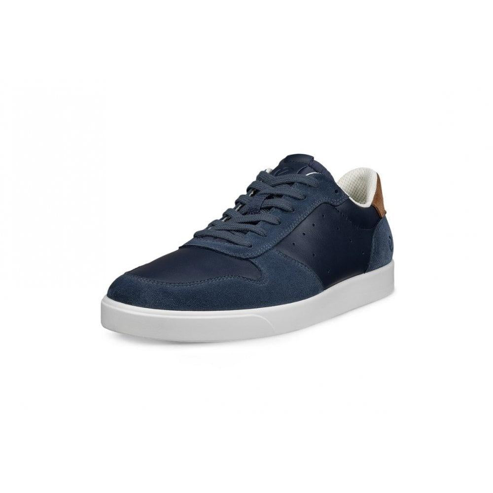ecco Street Lite Men’s Low-Top Leather Sneakers Navy