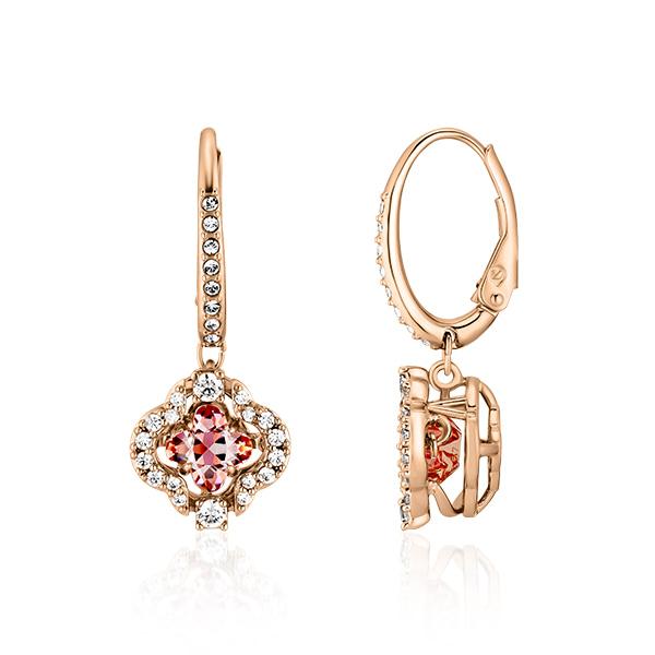 Swarovski Rose Gold-Tone Crystal Drop Earrings for Women