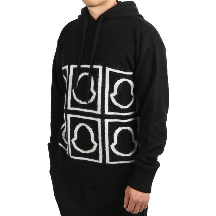 Moncler Logo Knit Hooded Sweatshirt 9C00013 M1240 999