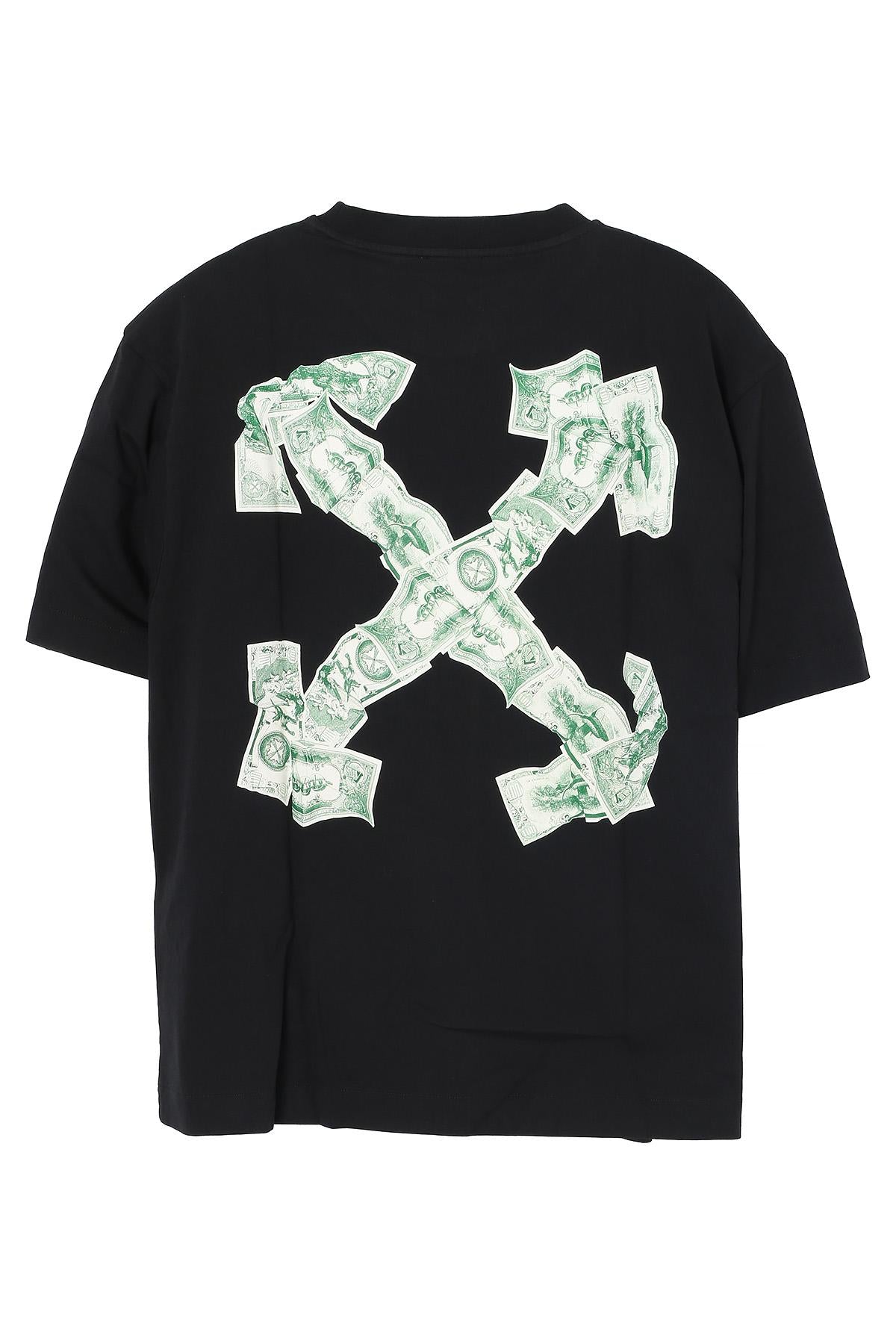 OFF WHITE Black CASH ARROW Short Sleeve T-Shirt OMAA120S25JER00E1058