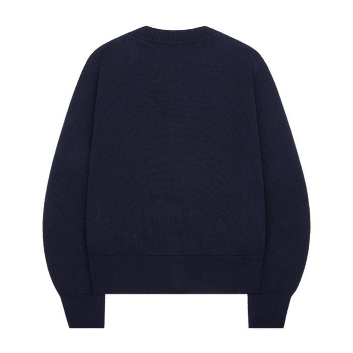 AMI Heart Logo Wool Cardigan