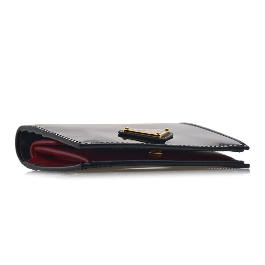 PRADA Women's Patent Leather Bifold Wallet 1MV204 069 F03KJ