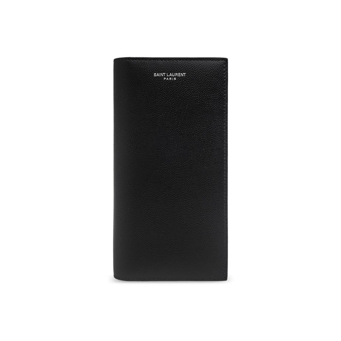 Saint Laurent Silver Logo Black Continental Long Wallet 396308 BTY0N 1000