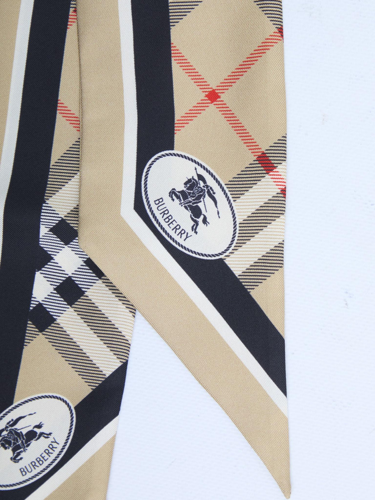 BURBERRY Beige Check Wool Scarf