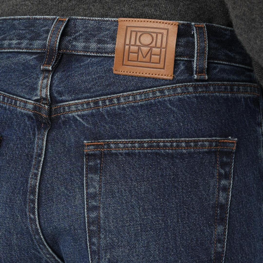 Toteme Twisted Seam Organic Cotton Mid-Rise Jeans Dark Blue Women’s 223232741