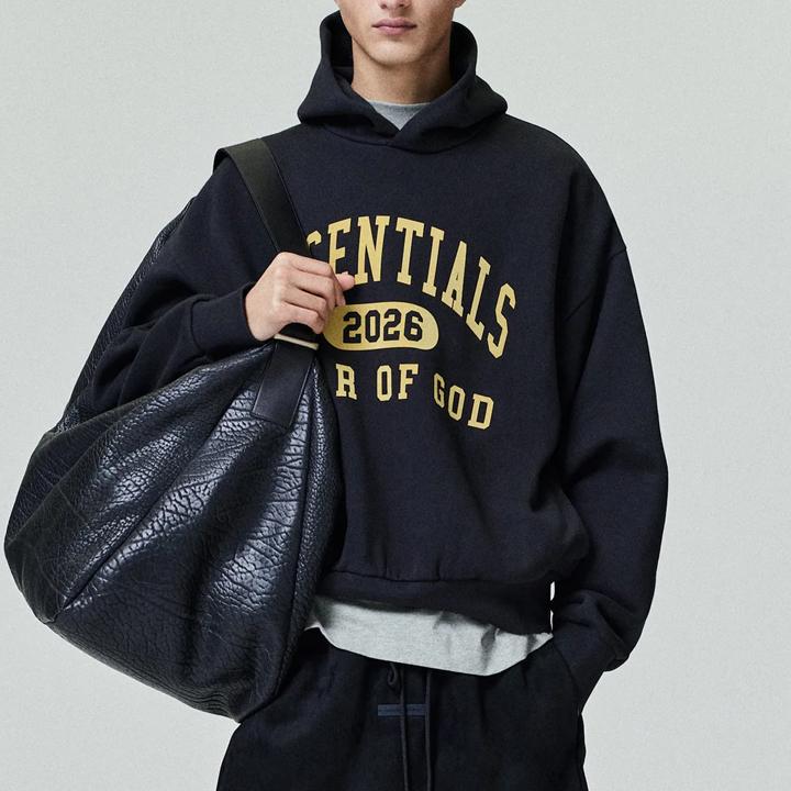 Fear of God Essentials Classic Logo Hoodie Vintage Bla 192HO256861F VINTAGEBLACK