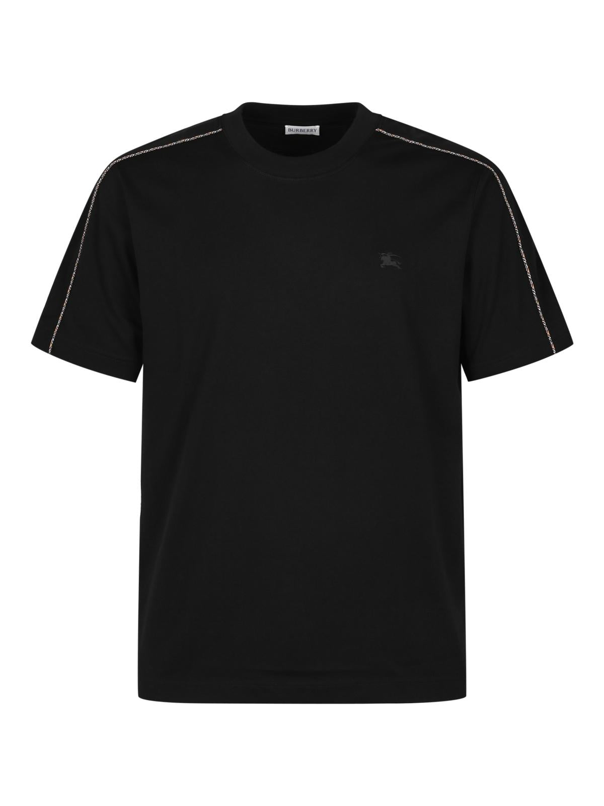 BURBERRY Black Cotton Logo Short Sleeve T-Shirt for Men