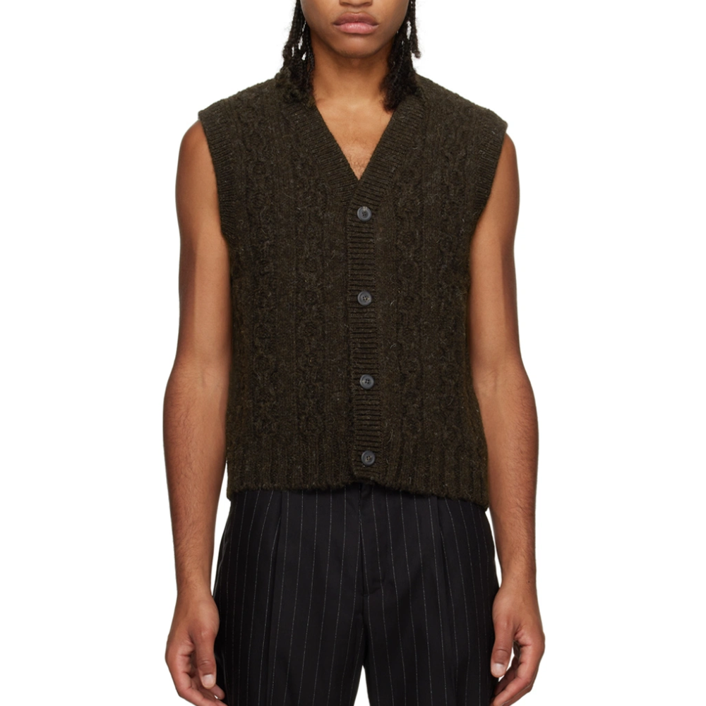 OUR LEGACY Brown Rugrat Knit Vest Men