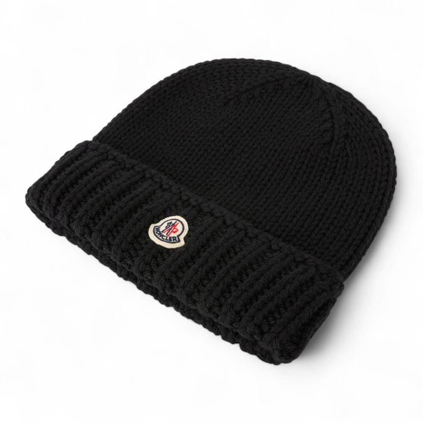 Moncler Unisex Black Knit Beanie