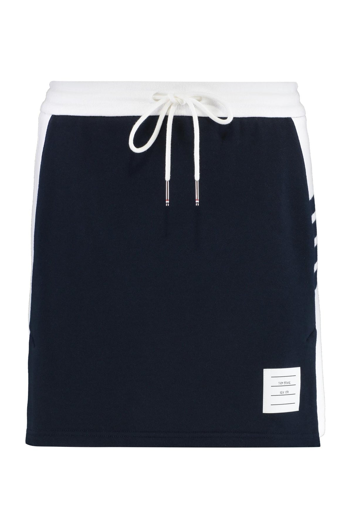 THOM BROWNE Navy Wool Mini Skirt