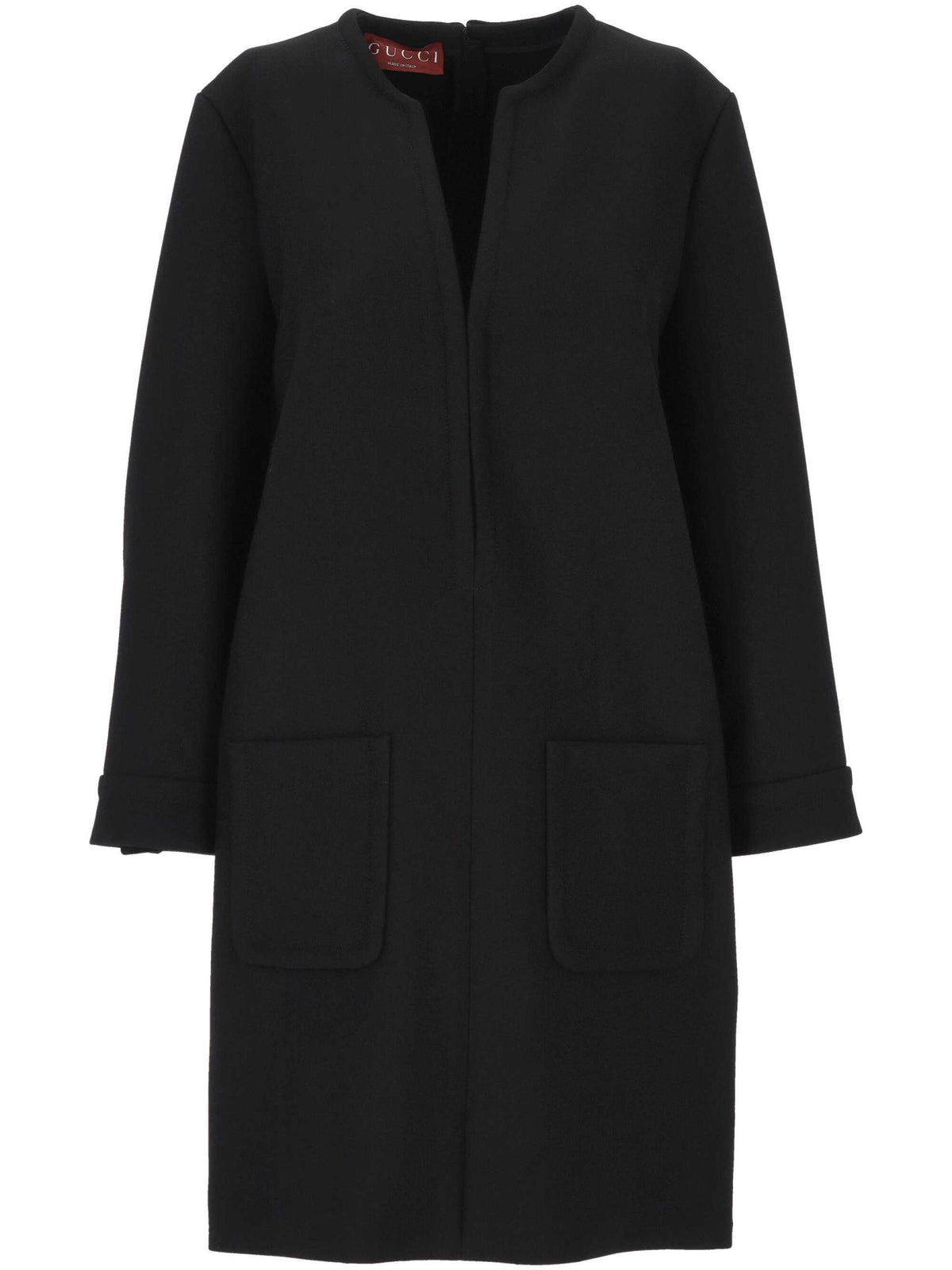 GUCCI Black Long Sleeve Wool Coat