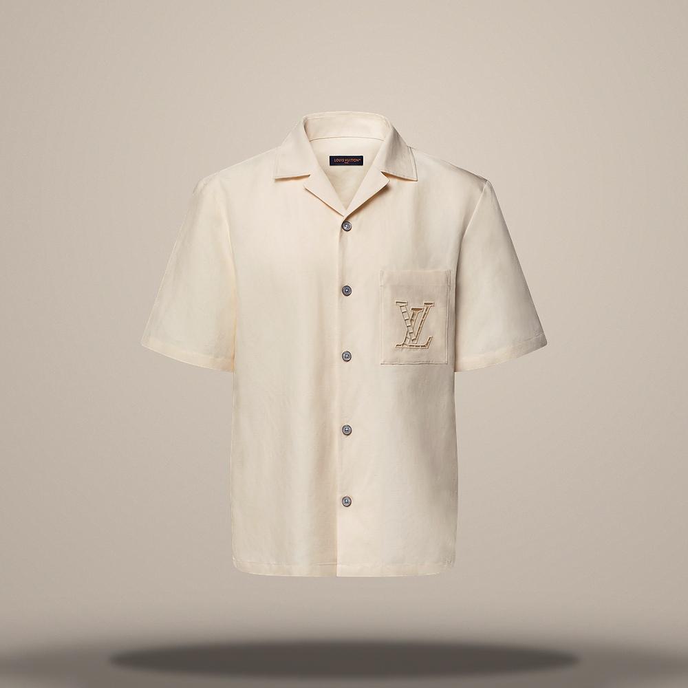 Louis Vuitton Women's Embroidered Short Sleeve Relaxed Fit Blouse