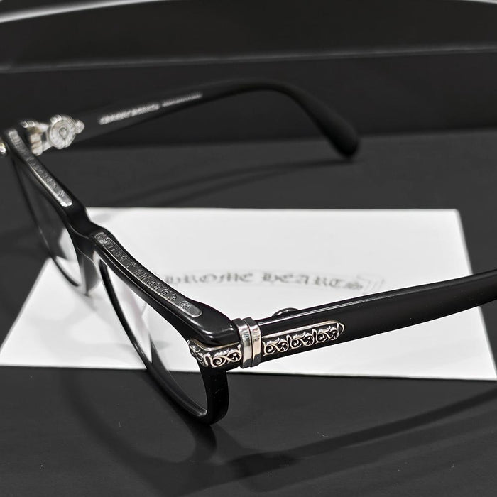 Chrome Hearts Matte Black Silver-Tone Eyeglasses AR69